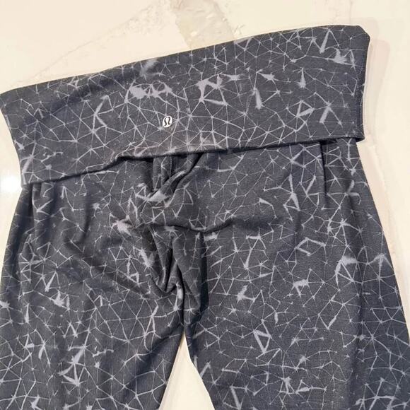 Lululemon Wunder Under Crop II Full-On Luon RollDown Womens 10 Star Crushed Coal - Picture 6 of 9